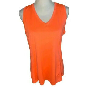 Champion Women’s Large Vibrant Orange‎ Loose V-Neck Workout Tank